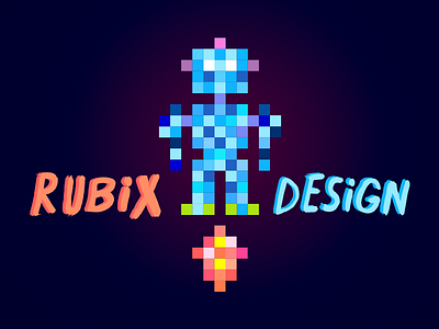 Dribbble Rubix beardesign concept design logo pixel robot ux