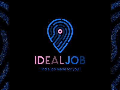 Idjob Dribbble fingerprint ideal identity job maze pin recruitment work