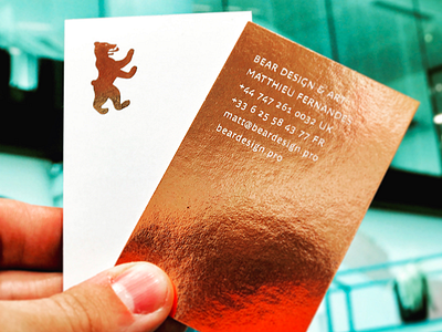 Beardesign.pro beard branding business card copper foil icon logo stationery