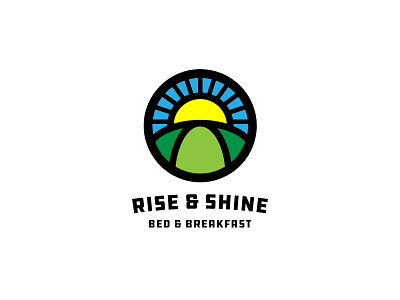 Bed & Breakfast Logo badge bed and breakfast branding circle identity logo mark sun sunrise