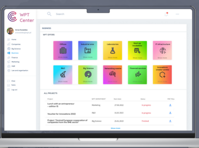 WPT Center - Business module crm design design thinking figma prototype ui ux