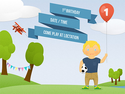 1st birthday party invite birthday invite park