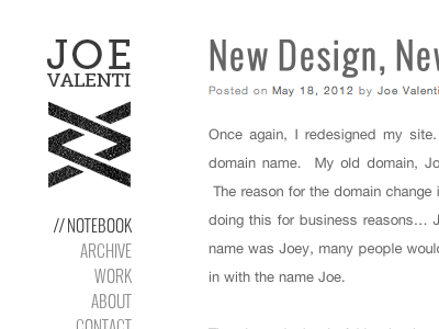 New Design, New Domain helvetica logo minimal portfolio redesign website
