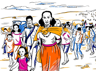 Sketch Series UNHCR graphic design illustration