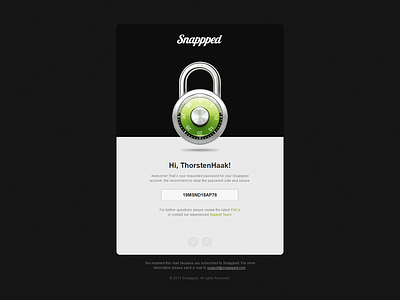 Snappped - New Password E-Mail Design design e-mail new password snappped