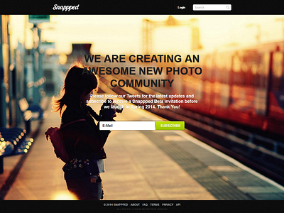 Snappped - Final Beta Subscribe Design beta design final snappped subscribe