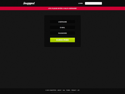 Snappped - Website Header Notification Design design header notification snappped website