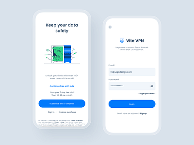 Onboarding - VPN UI Kit app design login app mobile mobile app mobile design turbo vpn vp ui kit vpn vpn app ui vps