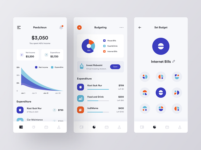 Personal Financial Manager - Mobile App by Farhan Fauzan on Dribbble