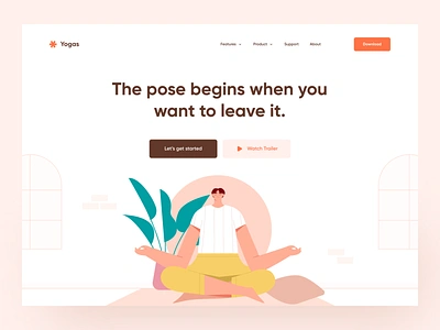 Yoga Meditation Website dashboard exercise fitness healthy illustration landing page meditation meditation website meditations mental health relaxation relaxing web design web illustration webdesign website website design woman yoga yoga app