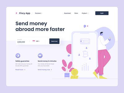 Money Transfer Website budget crypto crypto wallet cryptocurrency dashboard finance finances financial inesting investment landing page money money transfer wallet web web design web design agency web illustration webdesign website