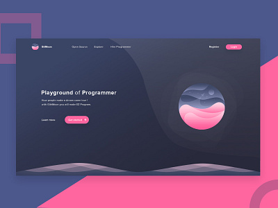 GitMoon Dark Version #Exploration clean dark design illustration landing modern moon page programmer website