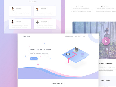 Fisikawan Landing Page #Exploration clean design fisika illustration isometric landing modern moon page physics website