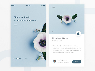 Flowers App Design Concept app clean design e commerce flowers mobile neat product ui ux