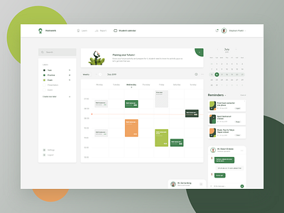 Calendar Learning Management Dashboard