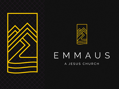 Emmaus Logo christian church emmaus logo mountains nc path piedmont river sea
