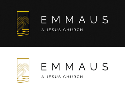 Emmaus Logo - Horizontal christian church emmaus logo mountains nc path piedmont river sea