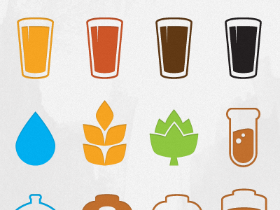 Beer Icons beer brewing hops icons malt water yeast