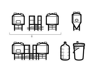 Brewing Icons beer brewery brewhouse brewing brewing equipment craft beer craft brewery homebrew icons