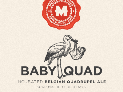 Baby Quad beer brewery label logo method quadrupel shield
