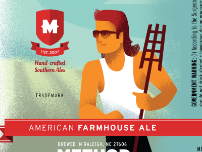 Red Mullet beer brewery farmhouse label method mullet