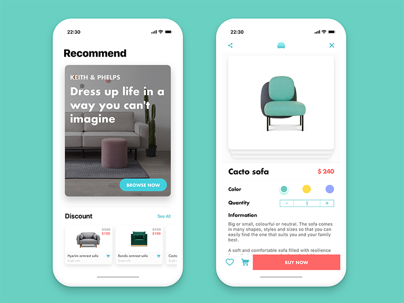 Online Furniture Shopping App 🛋 by misikato on Dribbble