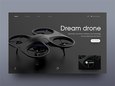 Web design - 03 3️⃣ black dark drone interface samsung technology ui ux web webdesign