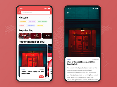 Newsfeed App Concept 2️⃣ app interface ios ios12 newsfeed red ui