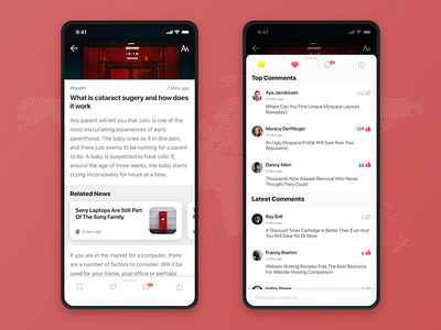 Newsfeed App Concept 3️⃣ app interface ios ios12 newsfeed red ui