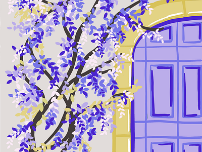 Botanical Door Front-Purple