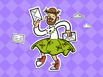 Fancy dress postman dance fancy dress postman illustration postie malone sticker illustration stickers