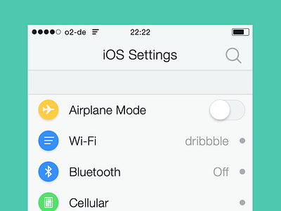 iOS 8 Settings concept ios settings ios8 iphone search settings ui