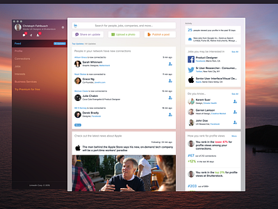 LinkedIn Mac App Concept by Christoph Fahlbusch on Dribbble