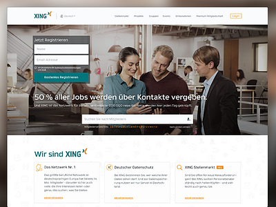 XING Landing page