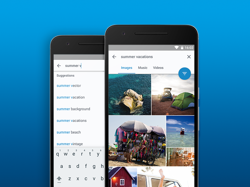 Shutterstock Material Design Concept - Search Patterns shutterstock photos phone material design images flat fab android