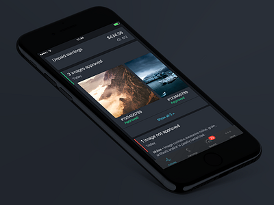 SSTK Contributor iOS App - Activity Feed Update activity app dark dark ui design feed ios mockup ui update ux