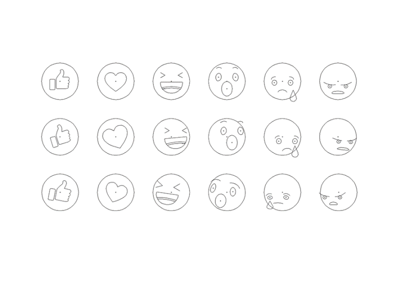 Facebook Reactions Free AI File emojis facebook free freebie icon icons illustrator svg ui vector