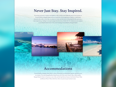 Maldives resort Landing page concept