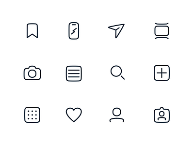 Instagram Icons icon icons illustration illustrator instagram interface paths pictogram product product icons ui vector