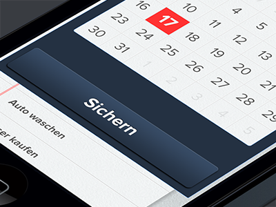 Calenday – Add Calendar Entry app black iphone blue button calendar date iphone mockup red ui
