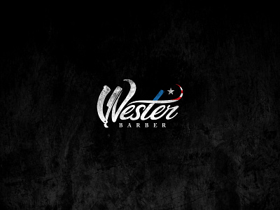 Wester Barber comp1 barber brand branding design idenitity illustration lettering logo typography