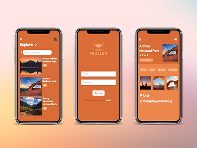 Hiking and trails app prototyoe