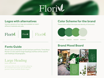 Plant shop brand guide branding design graphic design logo