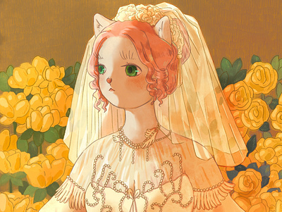 Cat Wedding Dress - 1 character character design design graphic design illustration