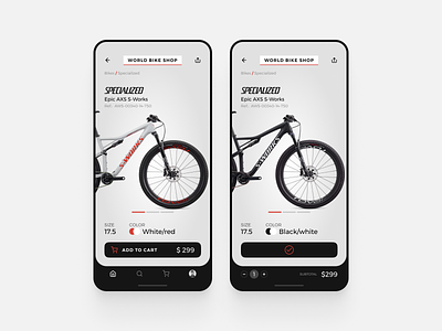 Challenge #012 app bike dailyui dailyui12 ecommerce