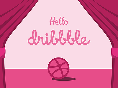 Hello Dribbble debut dribbble hello illustration pink