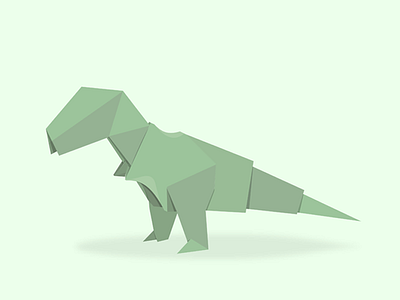 Paper Dino dinosaur green origami paper t rex vector