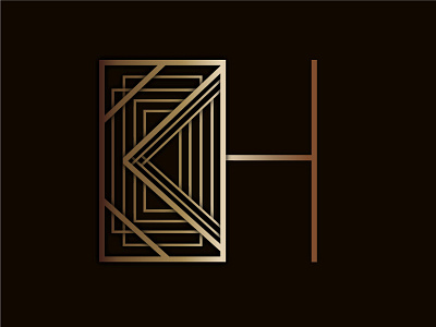 H art deco custom lettering drop cap h letter illustraion letter lettering