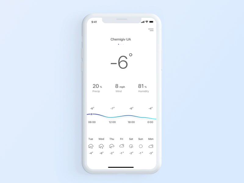 Weather app animation app