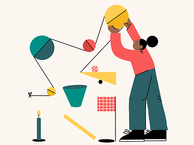 Rube Goldberg Illustration branding design digital editorial illustration procreate